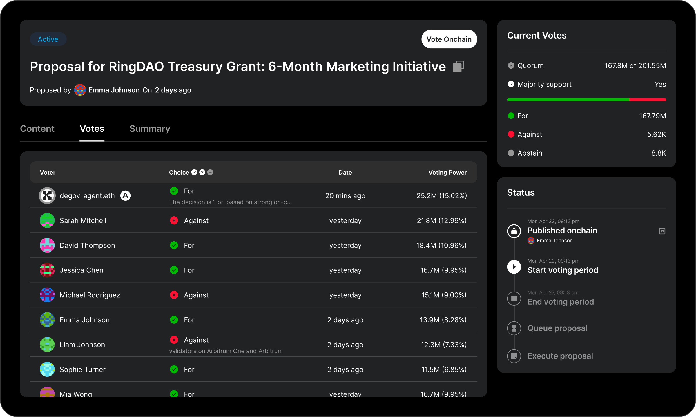 Agent Voting screenshot