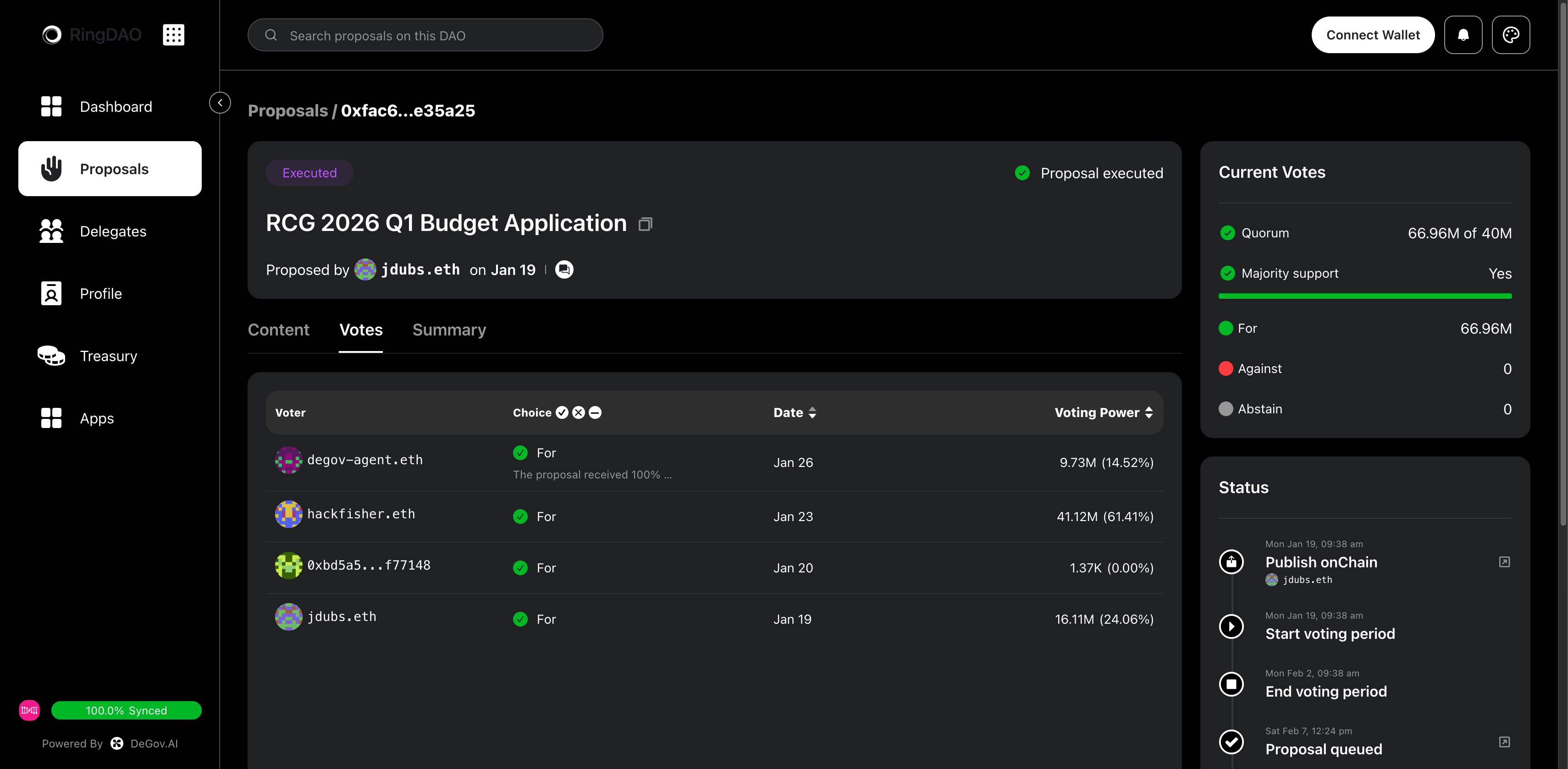 Vote & Execute screenshot